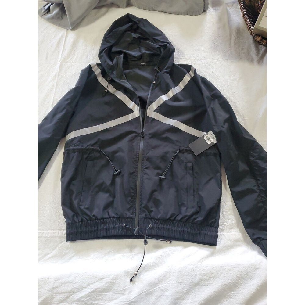 Jacket windbreaker. Size‎ large womens Black With Reflective
